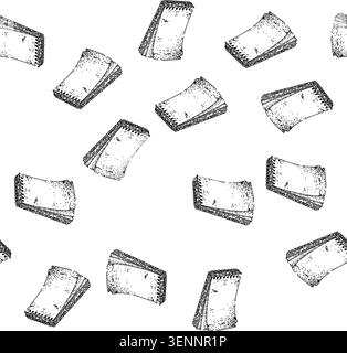seamless pattern text notepad hand drawn. editor writing, jot memo, list organize text notepad black sketch illustration Stock Vector