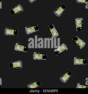 seamless pattern outdoor gandheld gps cartoon. navigator equipment, location positioning, travel digital outdoor gandheld gps sign vector Stock Vector