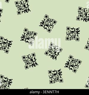 seamless pattern analog qr code label cartoon. knobs dials, switches buttons, meters indicators analog qr code label sign vector Stock Vector