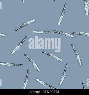 pattern handle knife engraved silver hand drawn. custom personalized, gift craftsmanship, unique collector handle knife engraved silver vector sketch Stock Vector