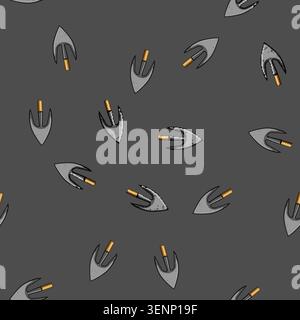 seamless pattern hunting arrowhead cartoon. weapon indigenous, archaeology excavation, spear projectile hunting arrowhead sign vector Stock Vector