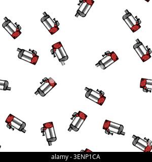 pattern treatment water pump cartoon. waste tank, station clean, filter plumbing treatment water pump sign vector Stock Vector