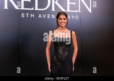 MADRID, SPAIN - JUNE 4, 2026: Influencer Ines Garcia poses for photographers at the photocall during the opening of Redken's first pop-up store Spain Stock Photo