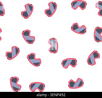 pattern winter googles ski cartoon. mountains slopes, cold adventure, powder snowboarding winter googles ski sign. seamless symbol vector illustration Stock Vector