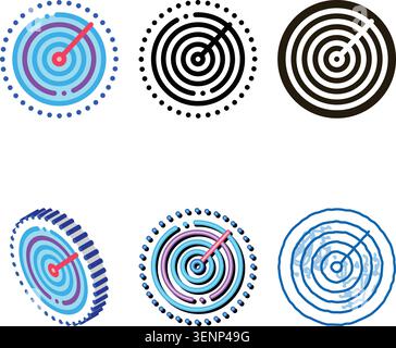 air navigation radar display icon vector. air series navigation radar display sign. color symbol Stock Vector