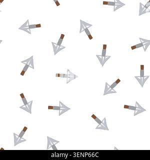 pattern artifact arrowhead cartoon. prehistoric flint, stone tool, hunting weapon artifact arrowhead sign. seamless symbol vector illustration Stock Vector