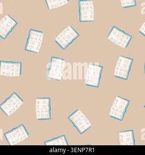pattern accessibility braille textbook cartoon. literacy education, tactile reading, blindness inclusion accessibility braille textbook sign. seamless Stock Vector