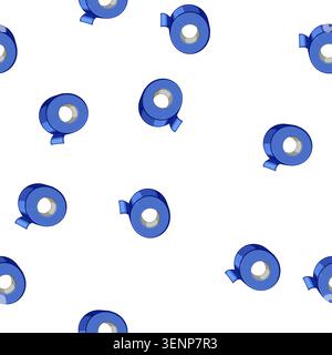 pattern black electrical tape cartoon. sticker repair, equipment insulation, roll texture black electrical tape sign vector Stock Vector
