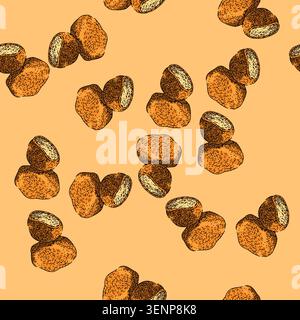 pattern wing fried chicken hand drawn. crispy fast, delicious eat, meat gourmet wing fried chicken vector sketch illustration Stock Vector