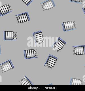seamless pattern inventory oil tank storage cartoon. containment infrastructure, logistics refinery, distribution safety inventory oil tank storage si Stock Vector
