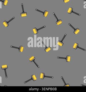 seamless pattern renovation roller paint cartoon. renovation roller paint sign vector Stock Vector