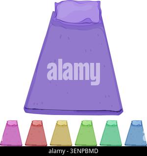 carpet camp mat cartoon. carpet camp mat sign colorful illustration Stock Vector