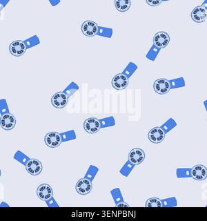 pattern compact hand electric fan cartoon. cooling mini, bladeless usb, held quiet compact hand electric fan sign. seamless vector illustration Stock Vector