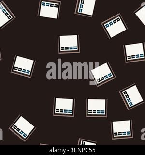 seamless pattern service garage door cartoon. insulation keypad, security automation, tracks rollers service garage door sign vector Stock Vector