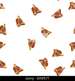 pattern eruption lava platform cartoon. magma geothermal, basalt flow, vent caldera eruption lava platform sign. seamless symbol vector illustration Stock Vector