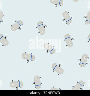 pattern underwater vacuum pump cartoon. install compressor, worker cutaway, mechanic dial underwater vacuum pump sign. seamless vector illustration Stock Vector