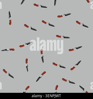 seamless pattern tool military knife cartoon. tool military knife sign vector Stock Vector