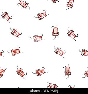 pattern mascot soda cup character cartoon. beer sticker, cute glass, cafe food mascot soda cup character sign vector Stock Vector