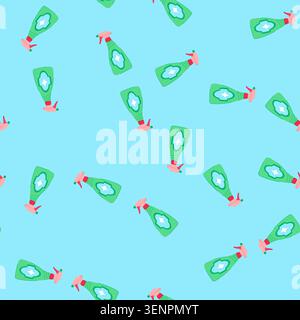 pattern bottle glass cleaner cartoon. house wipe, household wash bottle glass cleaner sign. seamless vector illustration Stock Vector