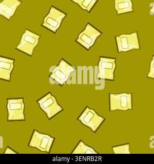 seamless pattern grab snack pack cartoon. and go, portion kids, adults travel grab snack pack sign vector Stock Vector