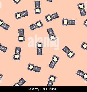 pattern automotive car diagnostic scanner cartoon. system interface, software bluetooth, wireless handheld automotive car diagnostic scanner sign. sea Stock Vector