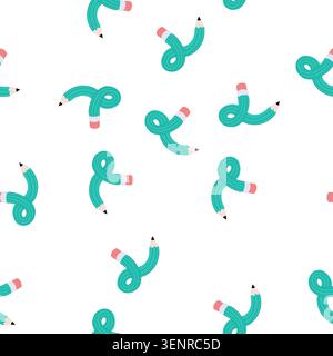 pattern curved pencil representing creativity, flexible thinking, and artistic freedom, useful for concepts involving ideas, innovation, education, an Stock Vector