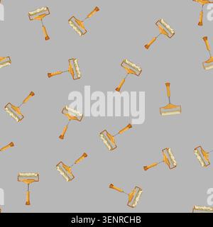 seamless pattern tool roller paint cartoon. tool roller paint sign vector Stock Vector