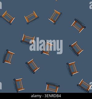 seamless pattern furniture bench bedroom cartoon. furniture bench bedroom sign vector Stock Vector