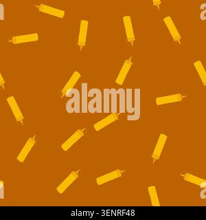 pattern label mustard bottle cartoon. spicy smooth, spread sandwich, hotdog burger label mustard bottle sign. seamless vector illustration Stock Vector