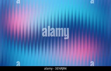 Abstract background showing blue, pink, and turquoise gradient colors creating a modern ribbed glass design with vertical lines Stock Photo
