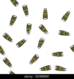 pattern cabin trolley bag cartoon. zipper handle, lock compartment, organizer waterproof cabin trolley bag sign vector Stock Vector
