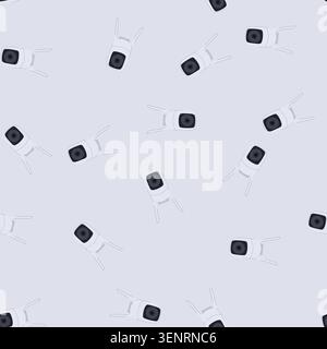 pattern surveillance ip camera cartoon. video cctv, privacy system, technology control surveillance ip camera sign. seamless vector illustration Stock Vector