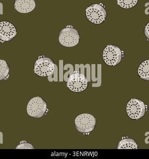 seamless pattern object shower head cartoon. spa liquid, silver home, metal steel object shower head sign vector Stock Vector