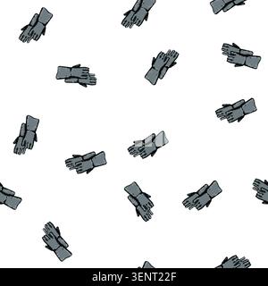 pattern worker gloves welding cartoon. man safety, work industry, construction arc worker gloves welding sign vector Stock Vector
