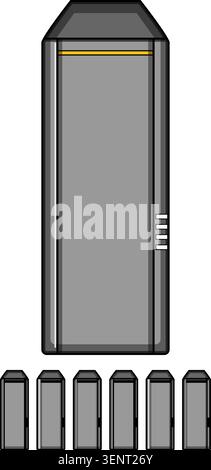 Server housing multiple hard drives creating a network attached storage system for centralized data archiving, backup, and sharing in a virtualized cl Stock Vector