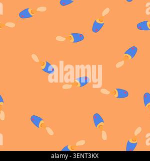 pattern utensil smart spoon cartoon. eating assistive, device ergonomic, adaptive electronic utensil smart spoon sign. seamless vector illustration Stock Vector
