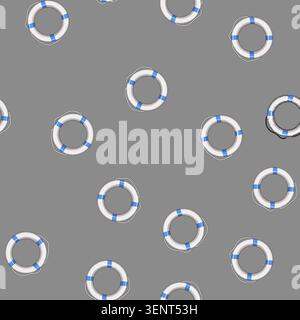 seamless pattern lifeguard lifebuoy cartoon. belt pool, float lifeboat, preserver water lifeguard lifebuoy sign vector Stock Vector