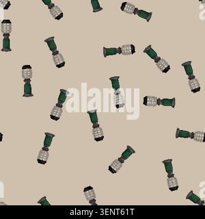 seamless pattern old lantern camp lamp cartoon. old lantern camp lamp sign vector Stock Vector