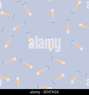 pattern drink cocktail glasses cartoon. bar wine, martini liquor, party champagne drink cocktail glasses sign. seamless vector illustration Stock Vector