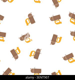 pattern beekeeping bee hive smoker equipment is an essential tool for beekeepers managing apiaries, producing smoke to calm bees during honey producti Stock Vector