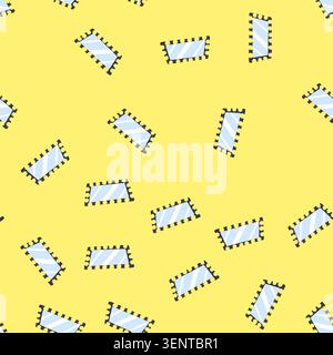 pattern up makeup mirror frame cartoon. lamp backstage, gold artist, make room up makeup mirror frame sign. seamless vector illustration Stock Vector