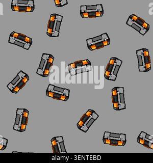 seamless pattern Plastic toolbox with an orange lid and handle, providing tool storage for home improvement activities, repairs, construction, and var Stock Vector
