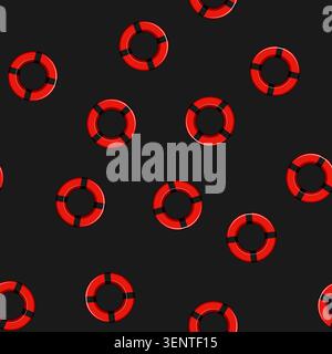 seamless pattern ring lifebuoy cartoon. safety lifeguard, belt pool, float lifeboat ring lifebuoy sign vector Stock Vector