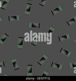 seamless pattern technology hifi mp3 player cartoon. technology hifi mp3 player sign vector Stock Vector