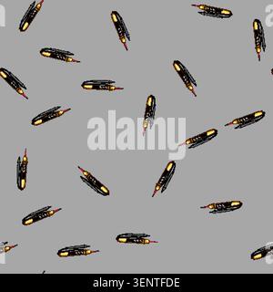 seamless pattern Electrical voltage tester featuring probes and a display, providing a reliable tool for checking circuits, identifying current, and e Stock Vector