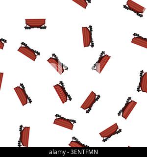 pattern shipment coal wagon cartoon. supply energy, resource infrastructure, logistics capacity shipment coal wagon sign vector Stock Vector