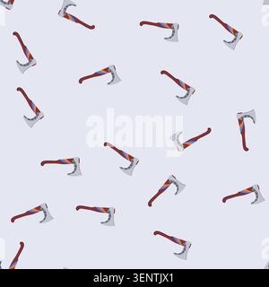pattern berserker viking axe cartoon. ship plunder, horn valhalla, warrior battle berserker viking axe sign. seamless vector illustration Stock Vector