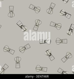 seamless pattern line zipper puller cartoon. textile apparel, collection flat, sketch wear line zipper puller sign vector Stock Vector