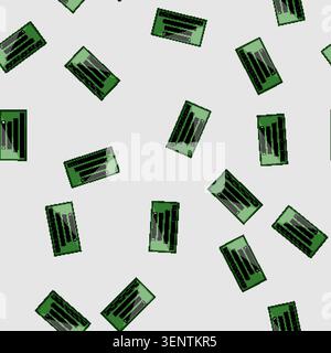 seamless pattern soldering circuit board cartoon. resistor capacitor, transistor trace, layout etching soldering circuit board sign vector Stock Vector