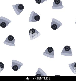 pattern security ip camera cartoon. surveillance video, cctv privacy, system technology security ip camera sign. seamless symbol vector illustration Stock Vector